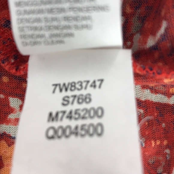 Lucky Brand Los Angeles, CA Orange Print Top Artsy Size Large Boho - Picture 10 of 10